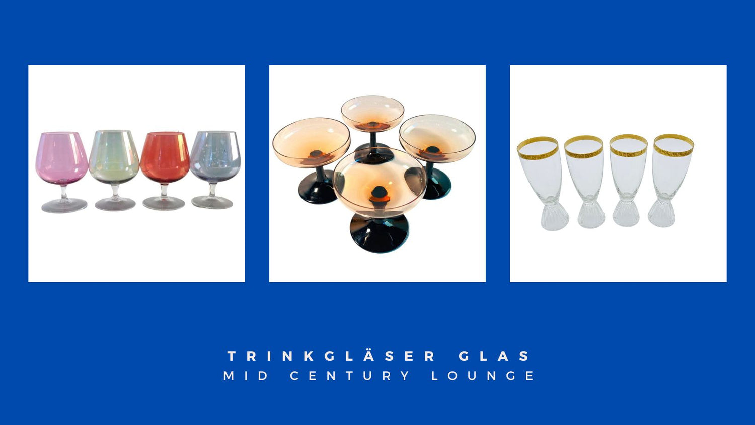 Glas Trinkgläser Weingläser Sektgläser Likörgläser Schnapsgläser Cognacgläser 50er 60er 70er Jahre Mid Century Lounge