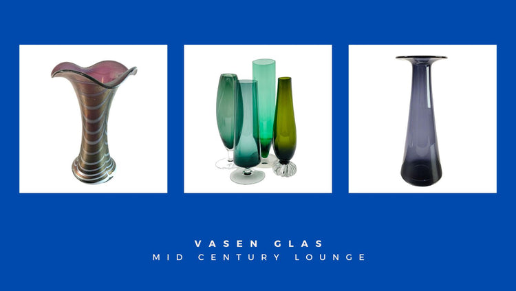 Glas Vasen Henkelvasen Trichtervasen Konvolut Sammlung 50er 60er 70er Jahre