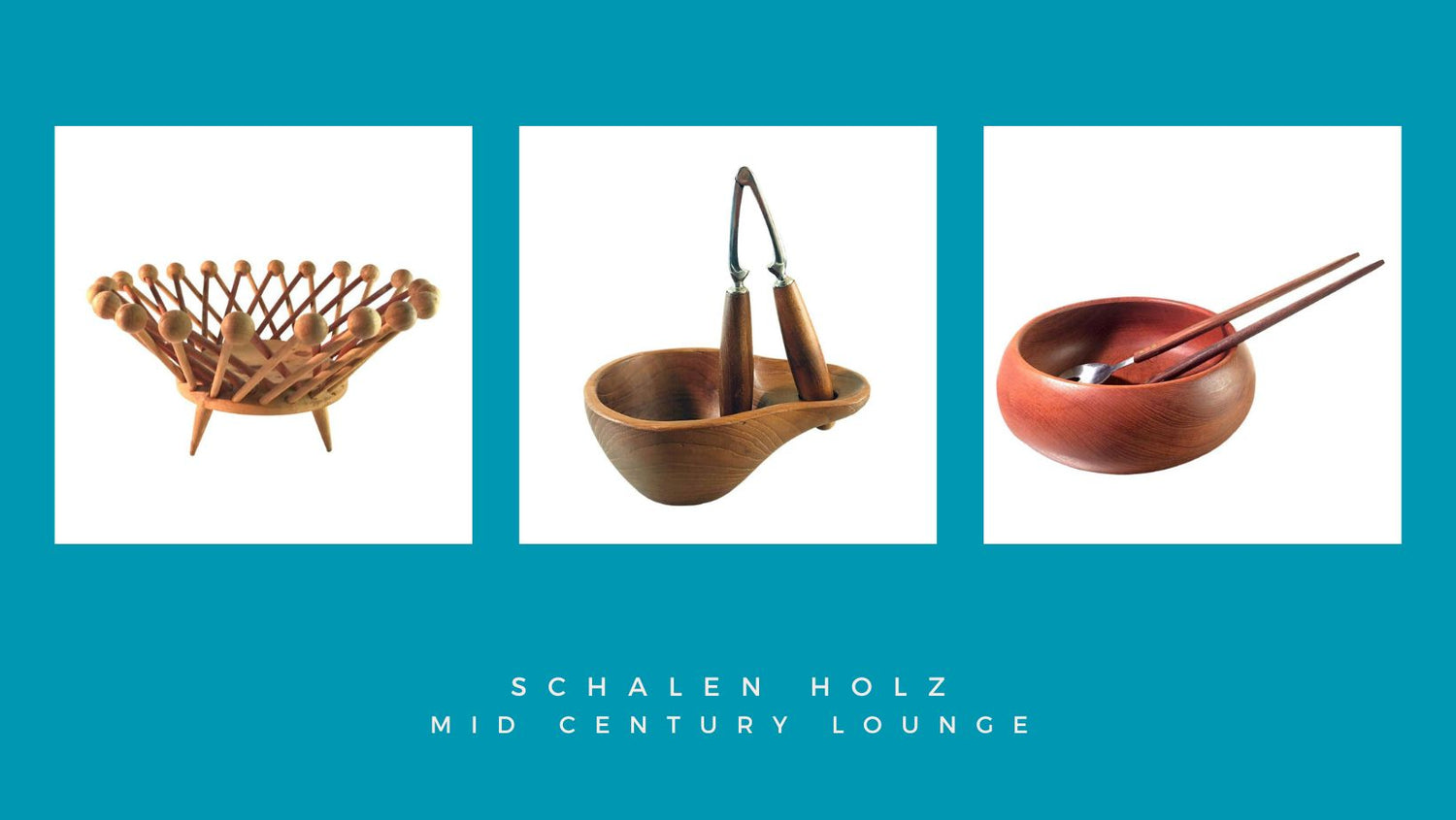 Holz Schalen Schälchen Schüssel Salatschüssel Mid Century Lounge 50er 60er 70er Jahre Teak Palisander