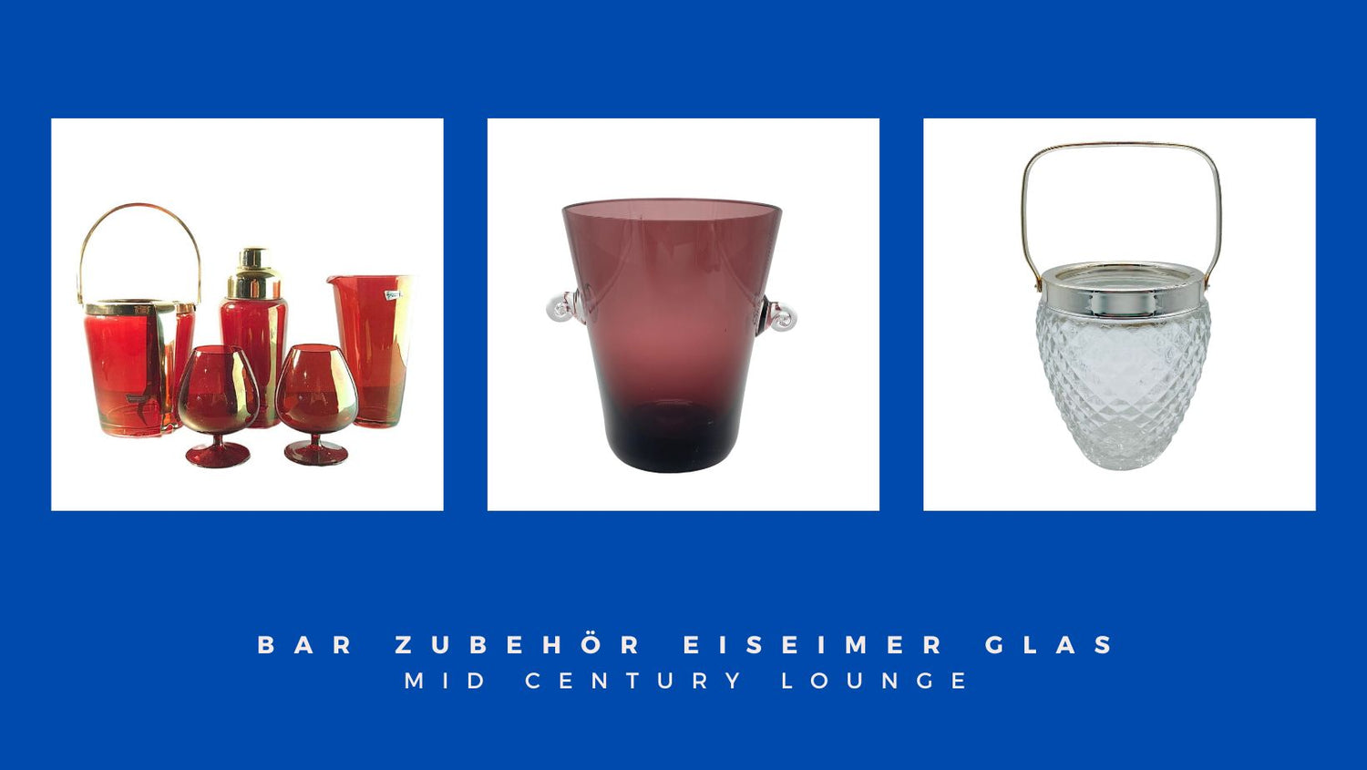 Glas Eiseimer Eiswürfeleimer 50er 60er 70er Jahre Cocktailshaker Shaker