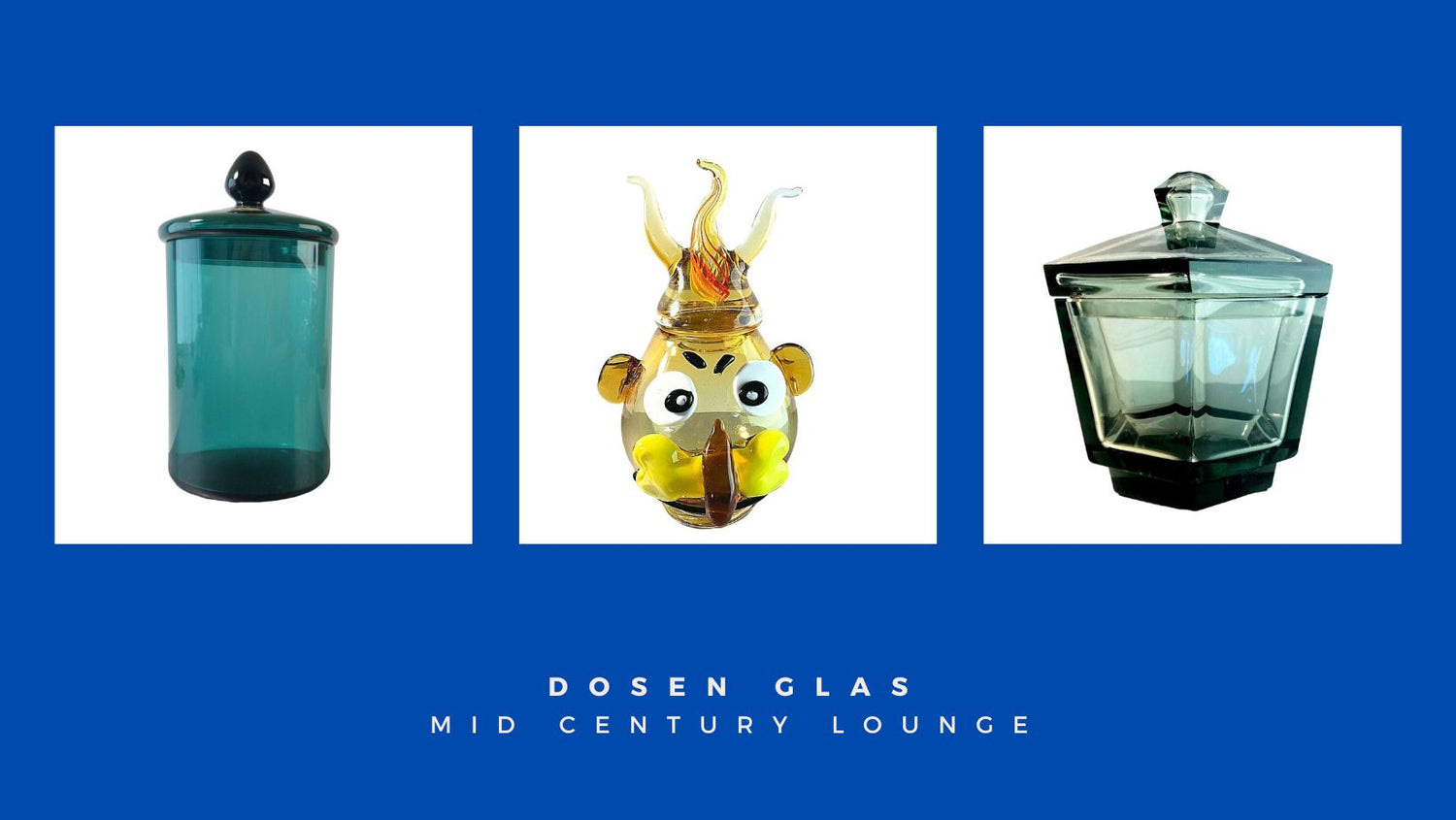 Glas Dosen Deckeldosen Bonboniere 50er 60er 70er Jahre Mid Century