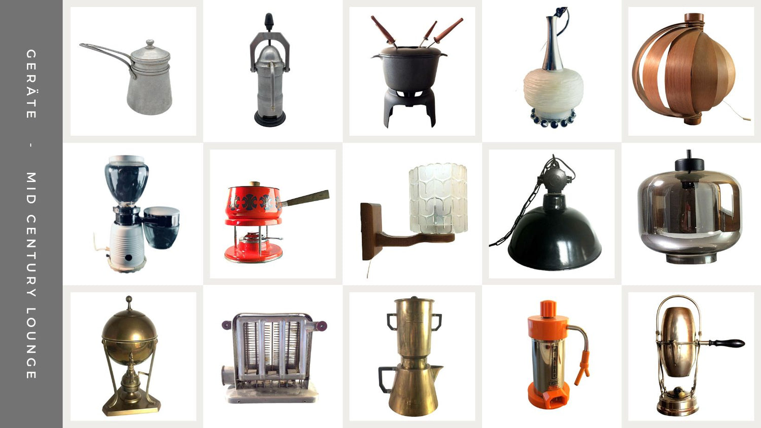 Geräte Maschinen Kaffeekocher Espressokocher Toaster Eiscrusher Mixer Mid Century 50er 60er 70er Lounge chrom