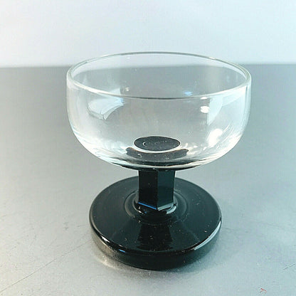Vintage 5,5 cm Likörglas Glas Schnapsglas schwarzer Fuß MID CENTURY