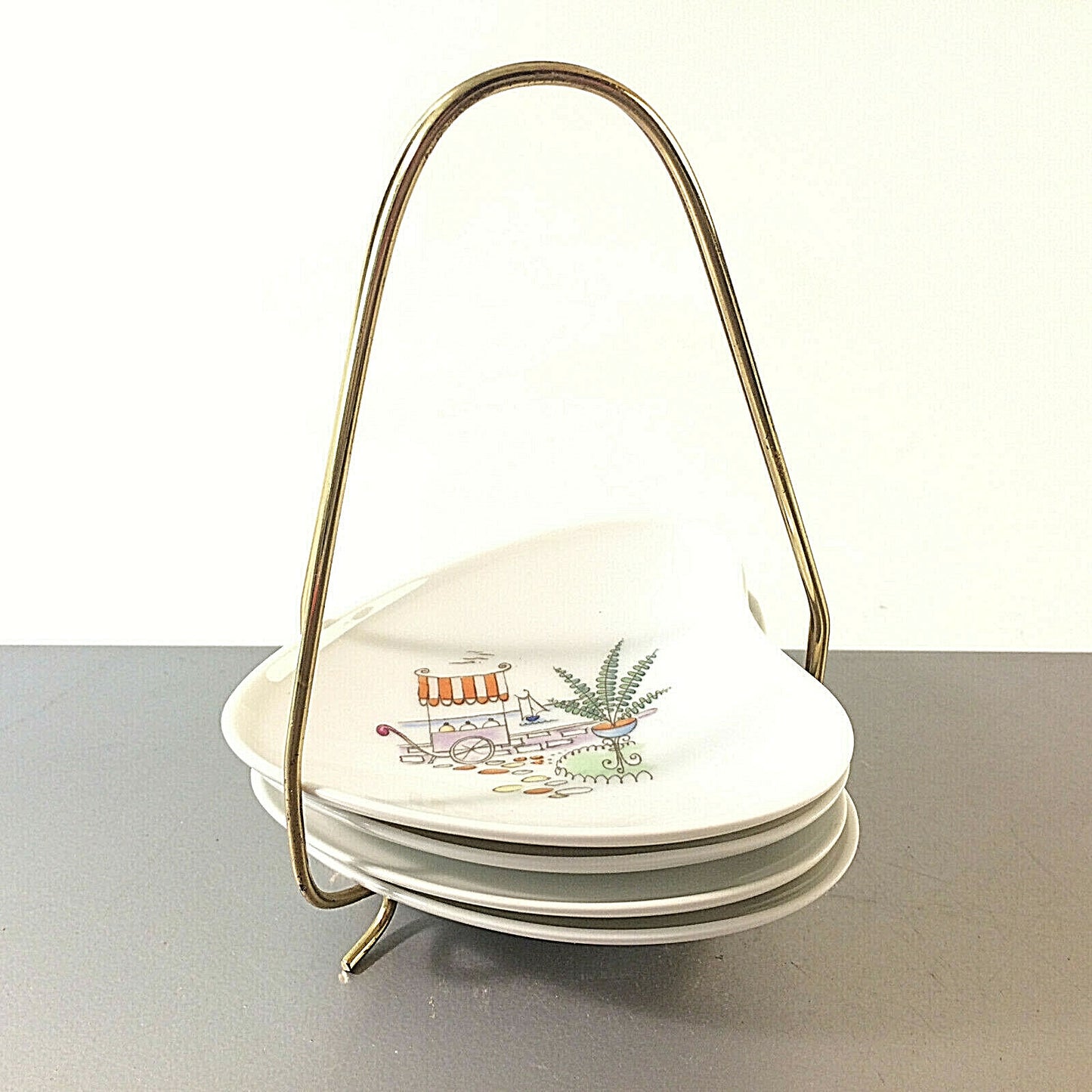 Heinrich Porzellan Schale Schälchen 50er 60er Set Halter MID CENTURY 