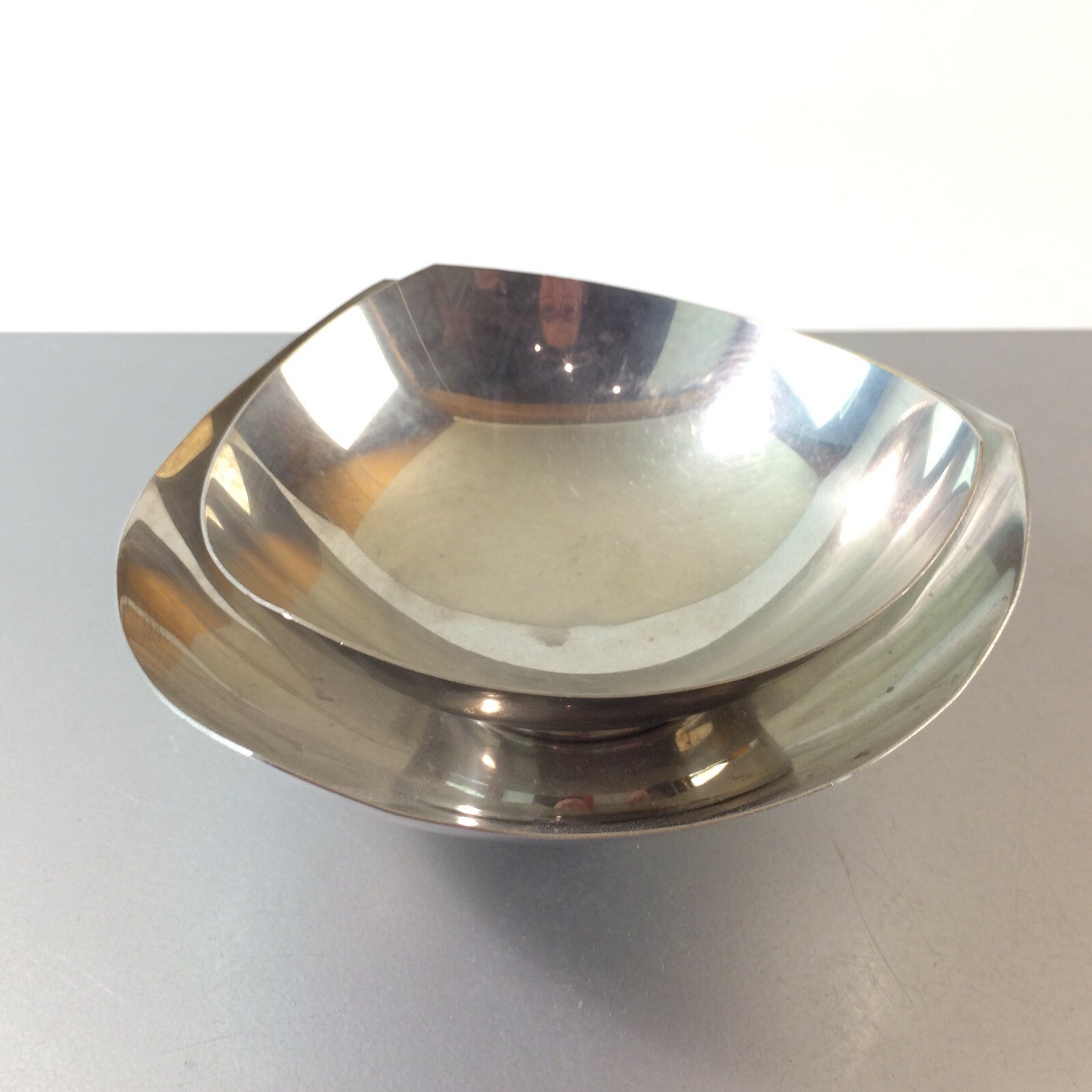DENMARK Edelstahl VINTAGE 60er Schalen Set 3 eckig 11,5 / 14 cm Schälchen