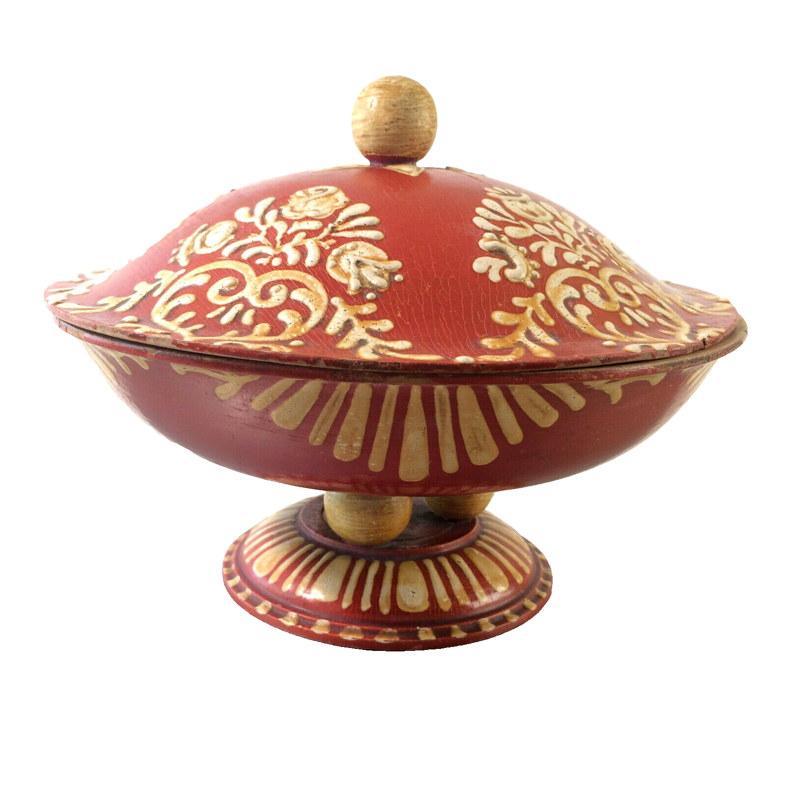 Art Déco Holzdose 18,6 cm bemalt Dose Konfektdose 20er 30er Jugendstil Deko