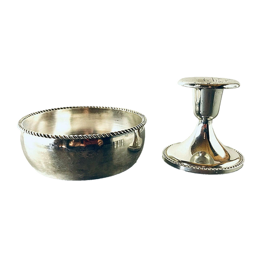 BBI Braucke Berkenhoff Iserlohn Flaschenhalter versilbert + Kerzenhalter