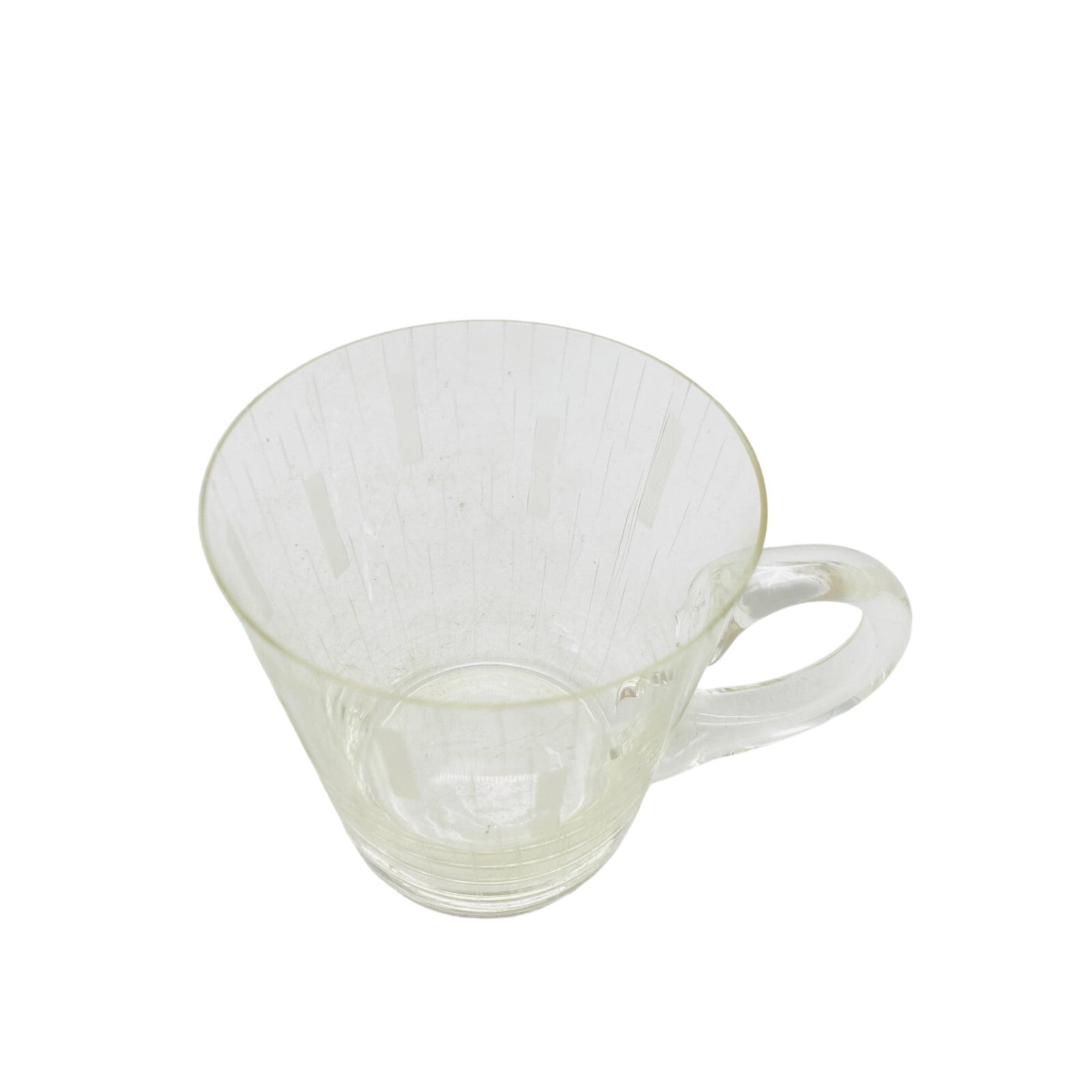 Tasse Teetasse Bowletasse H 7,4 cm 50er 60er Schliff beschliffen  (Einzelglas)