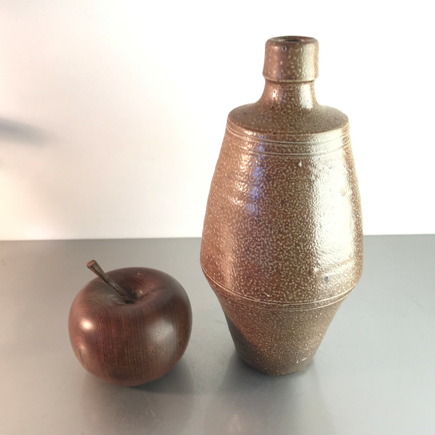 VINTAGE Vase braun 50er 60er 21 cm  MID CENTURY Keramik 