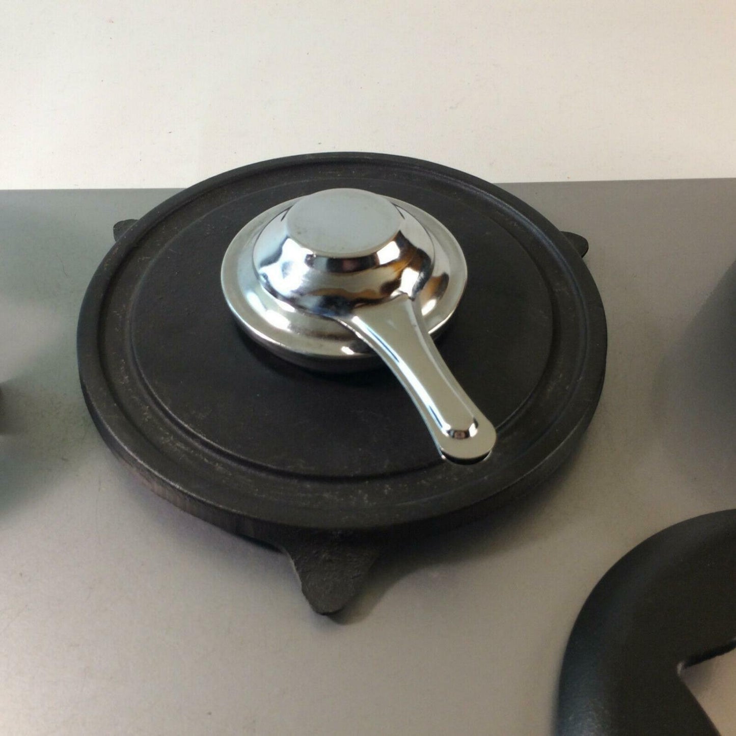 HP Käsefondue Topf Gusseisen mit Stövchen Eisen Metall Vintage FONDUE
