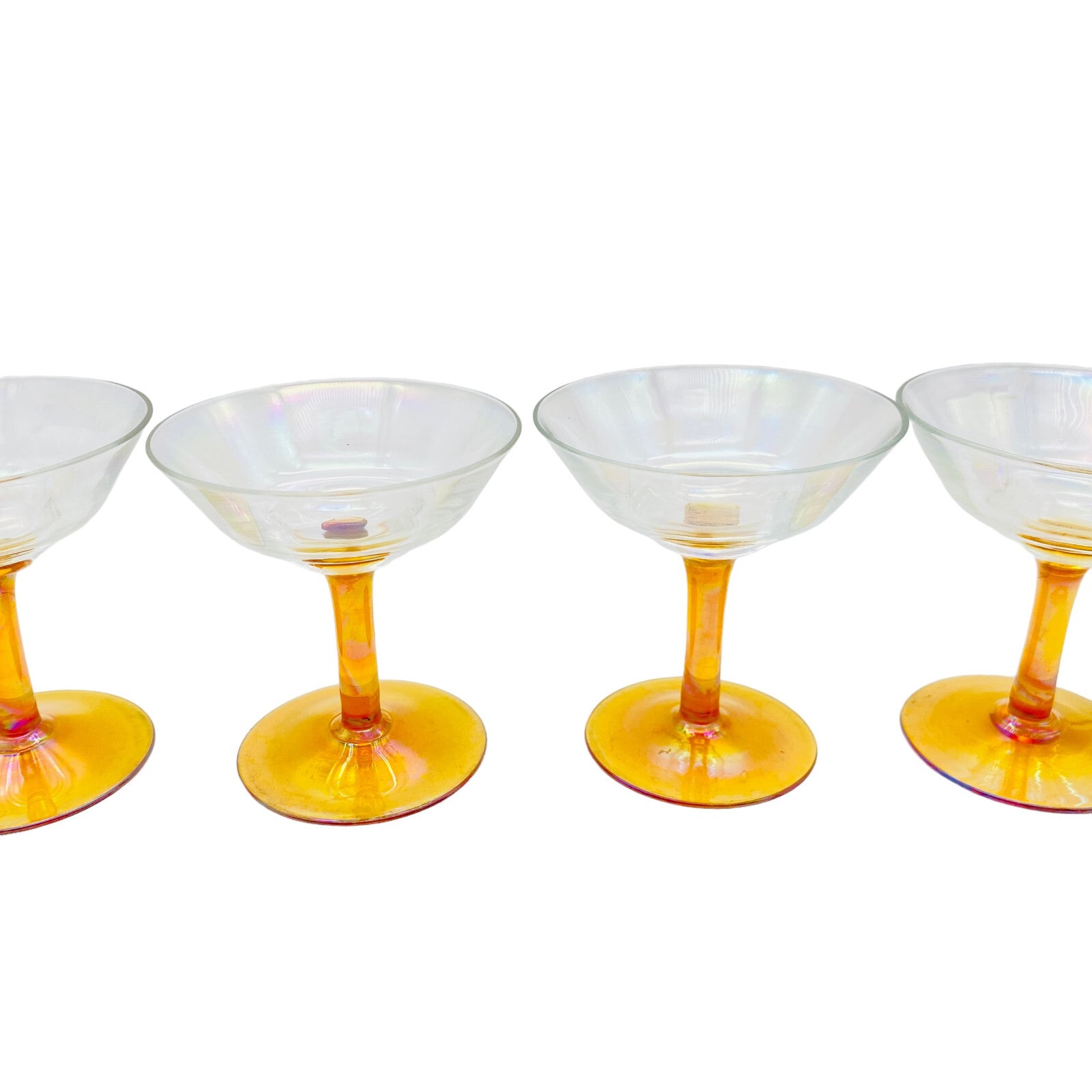Vintage Bernstein 8,2 cm Likörgläser Gläser Likörschalen Glas 4 er Set gelb