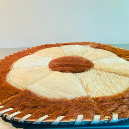 Teppich Leder Fell 39,5 cm Deko Vintage Untersetzer Platzset