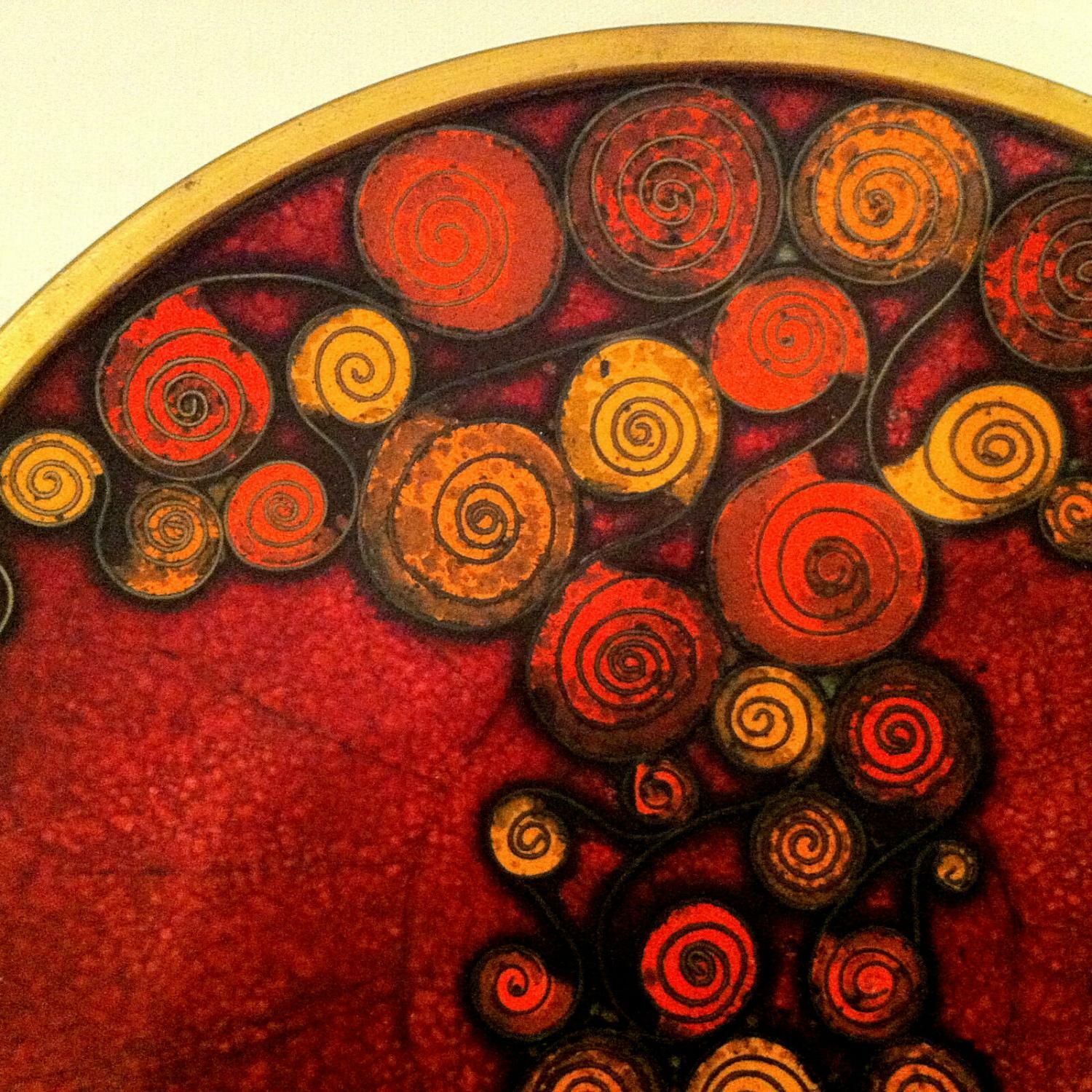 Käthe RUCKENBROD (sig.) Teller Emaille 50er 60er Stegemaille Cloisonne