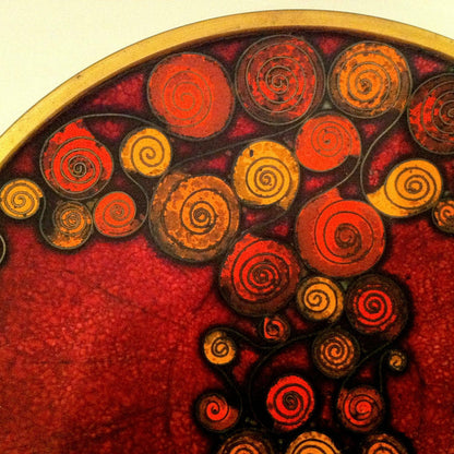 Käthe RUCKENBROD (sig.) Teller Emaille 50er 60er Stegemaille Cloisonne