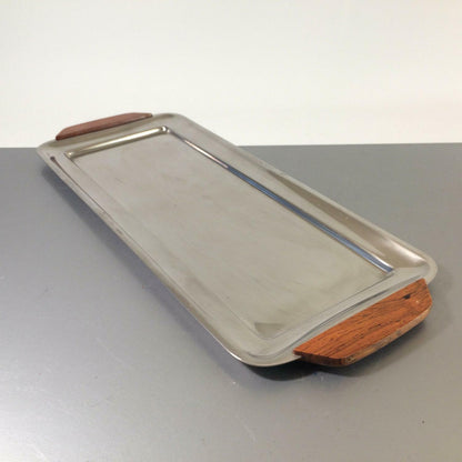 QUIST Edelstahl Platte 38,5 cm 6er 70er Teller Servierplatte Kuchenplatte