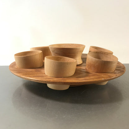 Dänner RÖHN Holz 60er 50er MID CENTURY Ständer mit Becher Schnapsbecher