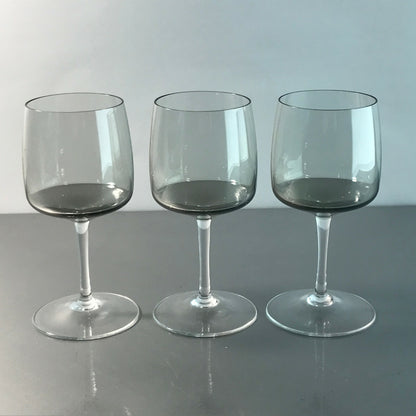 Vintage 3 er Set  RAUCHGLAS 11,5 cm Likörgläser Gläser Trinkgläser Glas