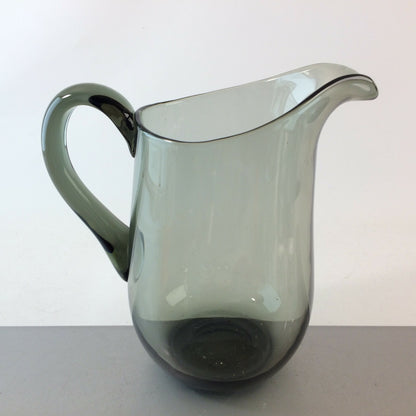 RAUCHGLAS Turmalin Glas Vase Kanne Karaffe VINTAGE 20,5 cm 60er 70er Kanne