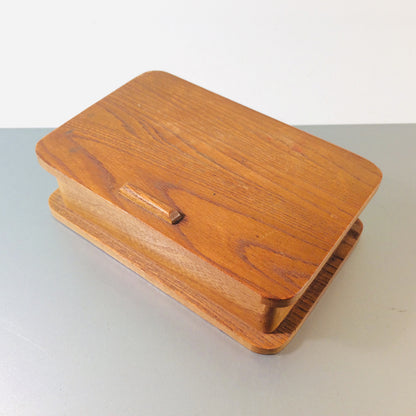 MID CENTURY Holz Dose 50er 60er Schale Deckel Deckeldose B 18 cm