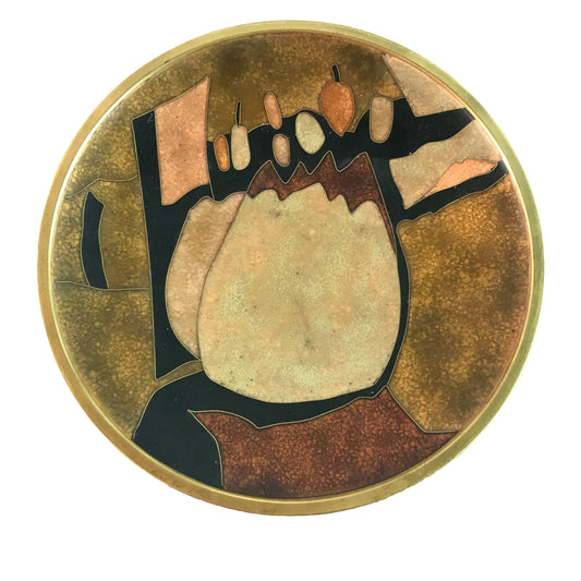 Käthe RUCKENBROD (sig.) Teller Matt Emaille 50er MID CENTURY Mattemaille