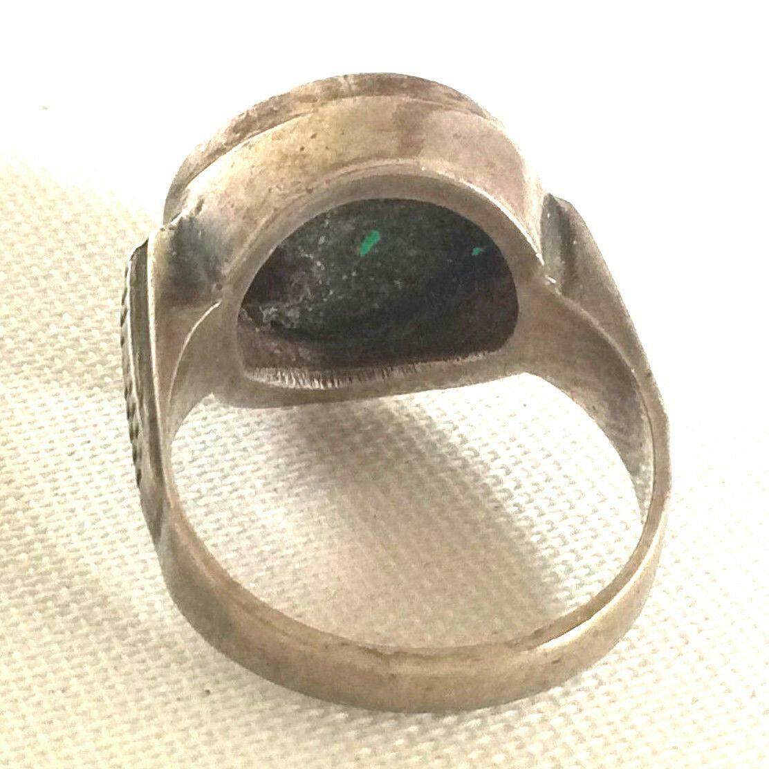 Silberring RING mit grünem Stein Edelstein punziert