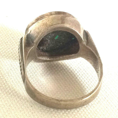 Silberring RING mit grünem Stein Edelstein punziert