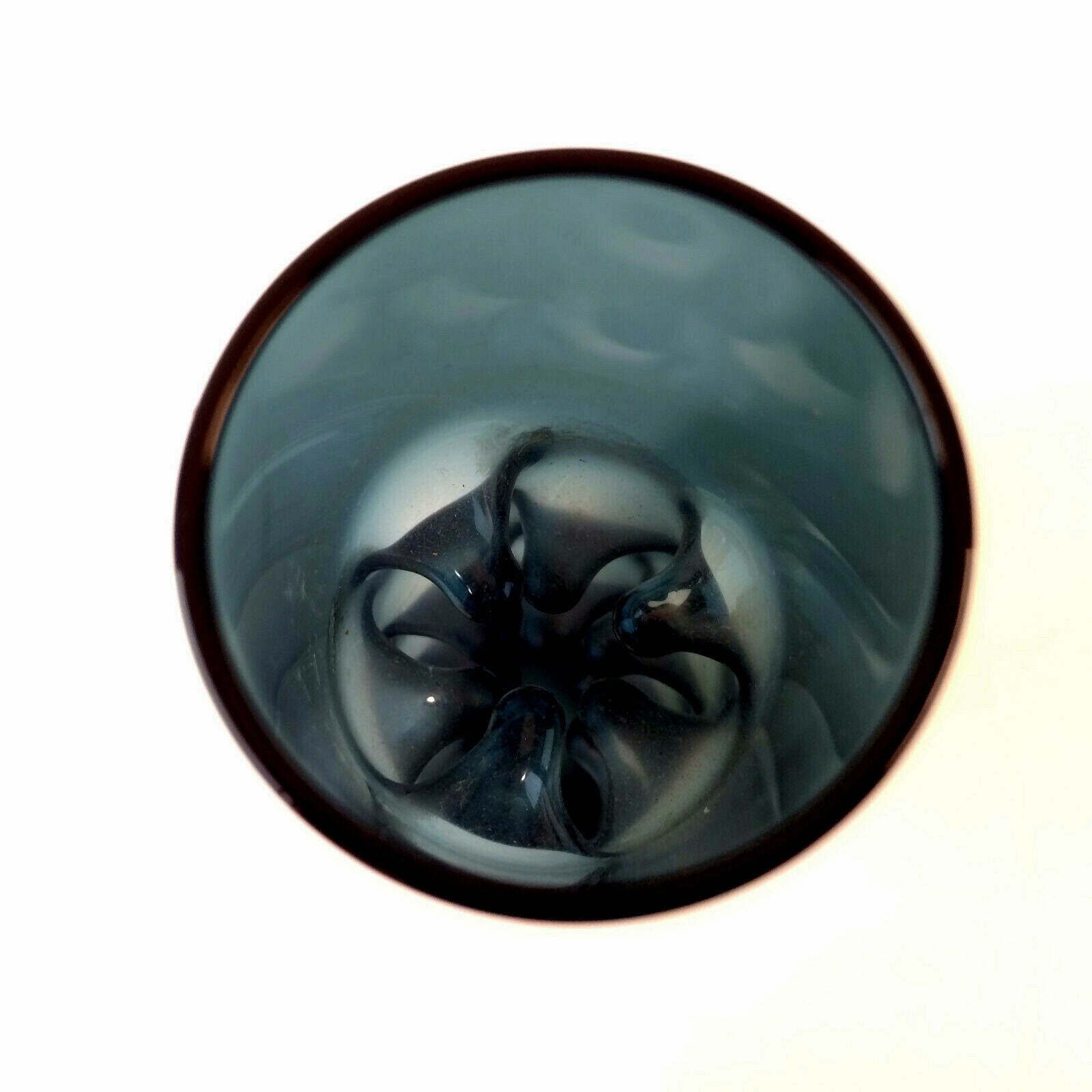 Vase Turmalin grün 13,5 cm 50er 60er MID CENTURY Vase Glas 