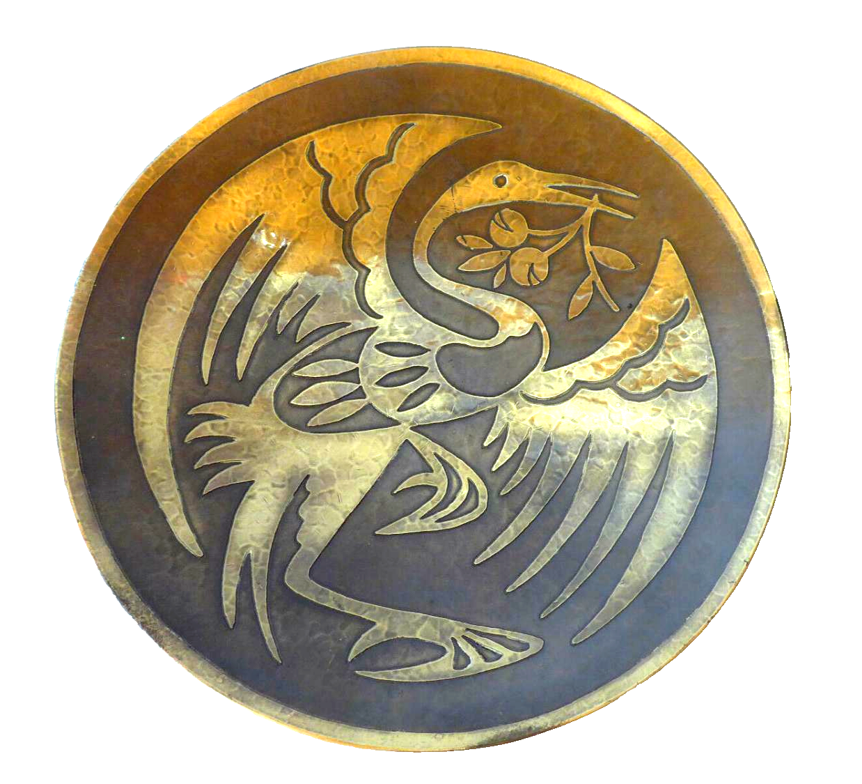 MESSING Teller Wandteller Relief 50er 60er MID CENTURY zum Hängen 23,8