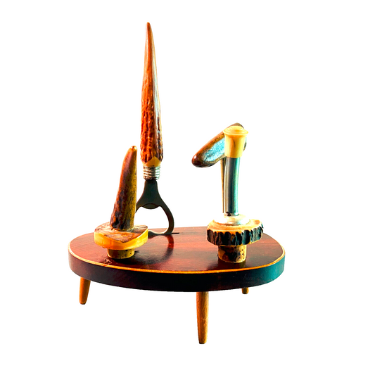 Bar Set Holz Korkenzieher Kipper Korken Öffner 60er MID CENTURY