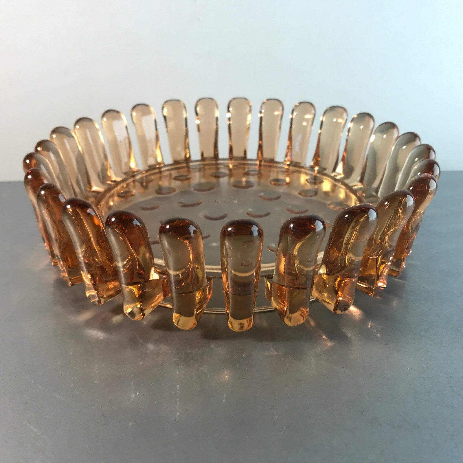 VINTAGE Schale 50er 60er MID CENTURY Rosalin rosa Schüssel D 21 cm Glas Deko