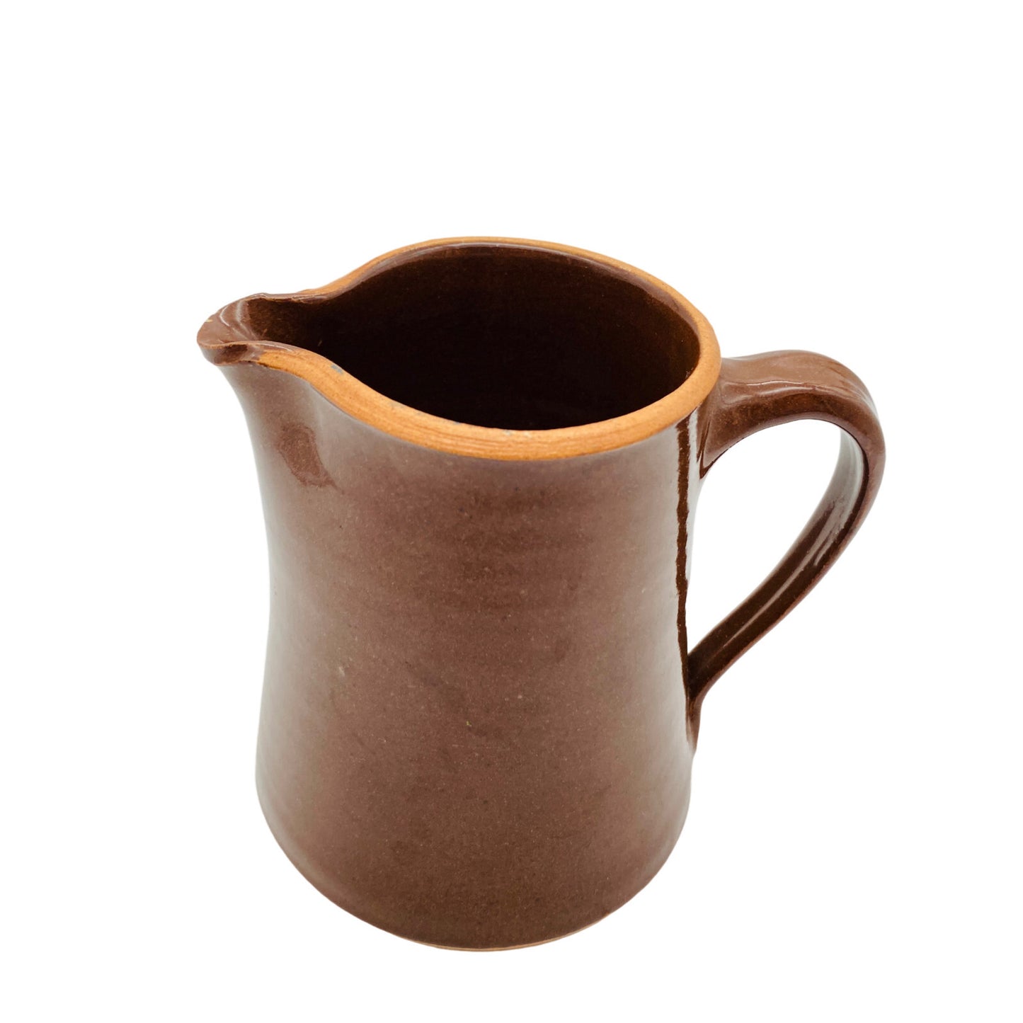 Keramik Krug Kanne HANDARBEIT H 11 cm braun Milchkanne Milchkrug Vase Dekoration