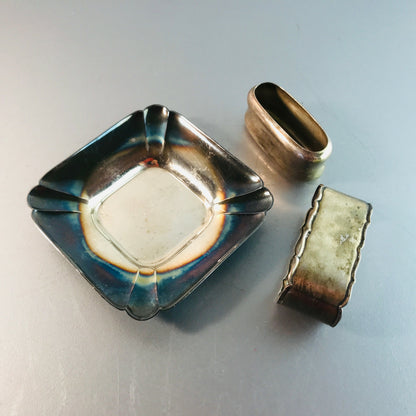 Serviettenringe 60er 70er Schälchen KONVOLUT Serviettenhalter versilbert
