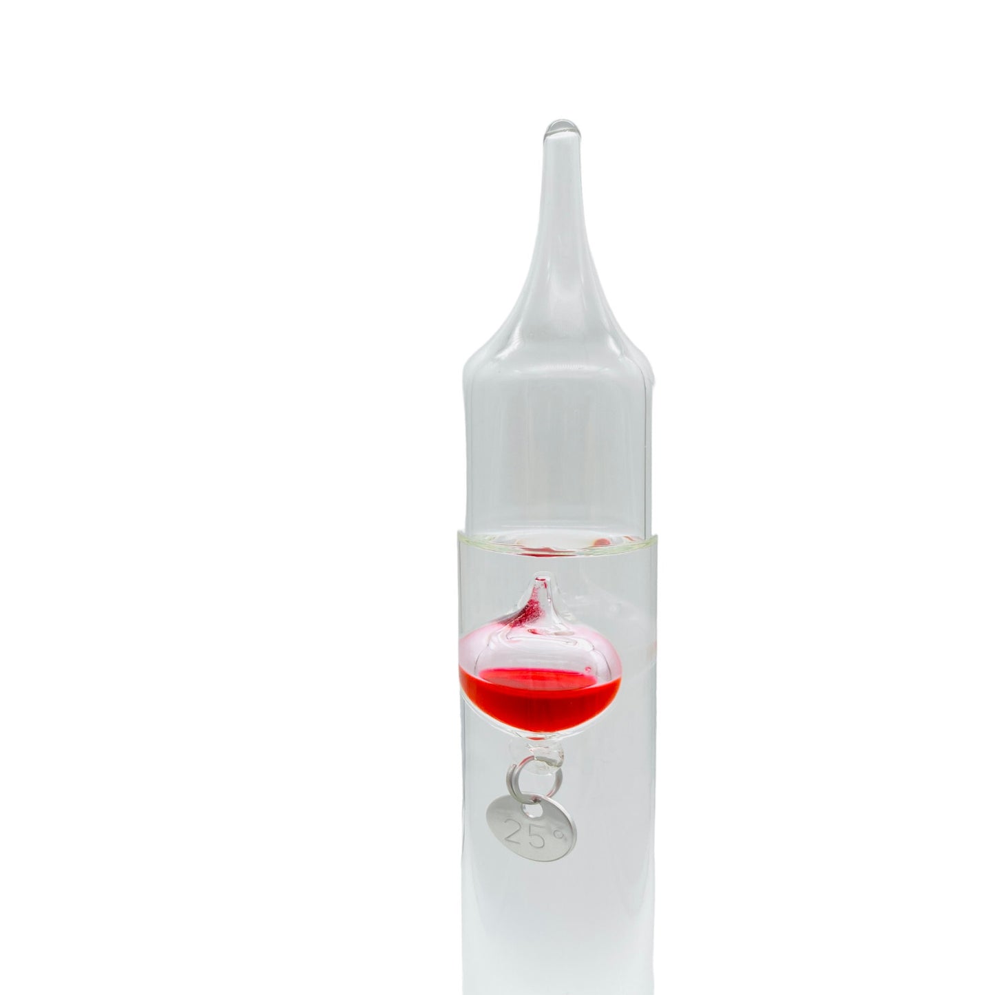 Therometer Glas 19 bis 25 Grad bunte Glaskugeln H 30 cm