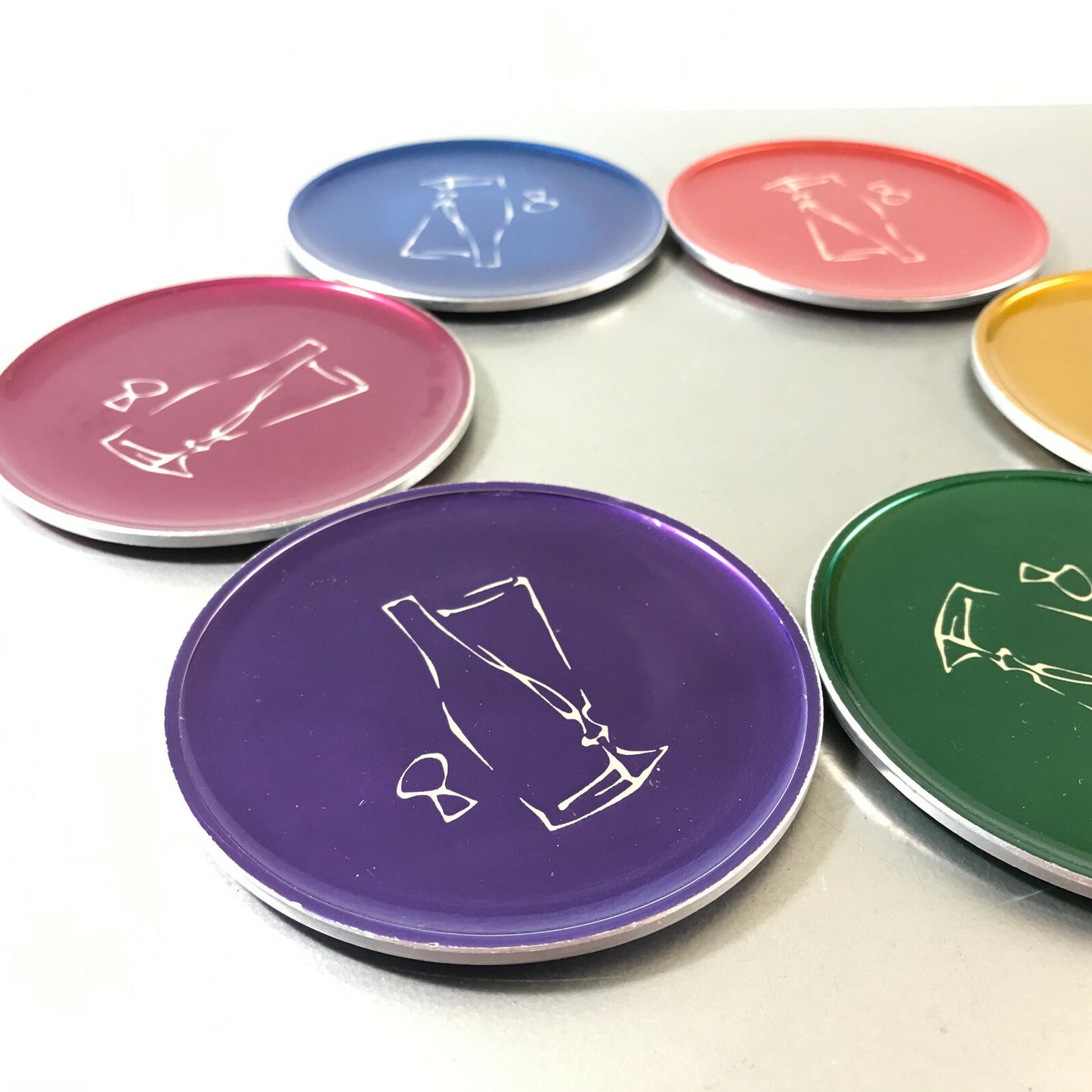 Untersetzer 50er 60er Vintage 9,4 cm Teller Bjorn Engo EMALOX Norway