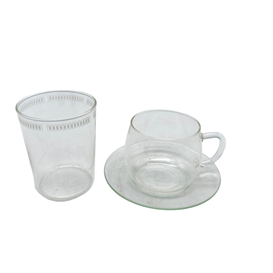 SCHOTT Teegläser Teeglas Tassen Glas H 9 cm und Tasse H 6,7 cm Untertasse