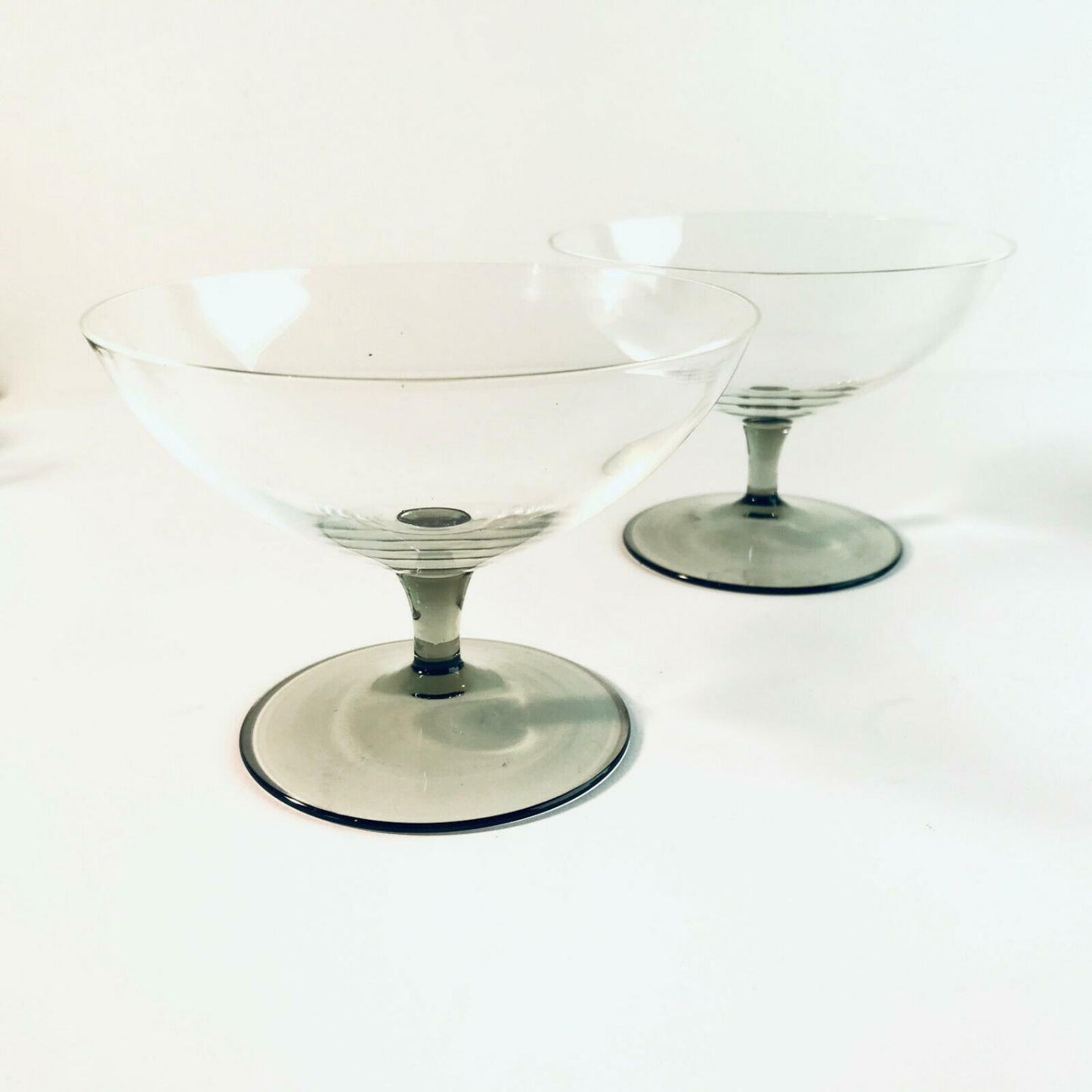 RAUCHGLAS 50er 60er Schüssel Schälchen Schale MID CENTURY 2er Set  D 11,3