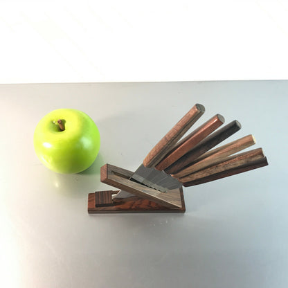 OBSTMESSER Set Messer TEAK Holz SOHLINGEN El. Herder Edelstahl 50er 60er