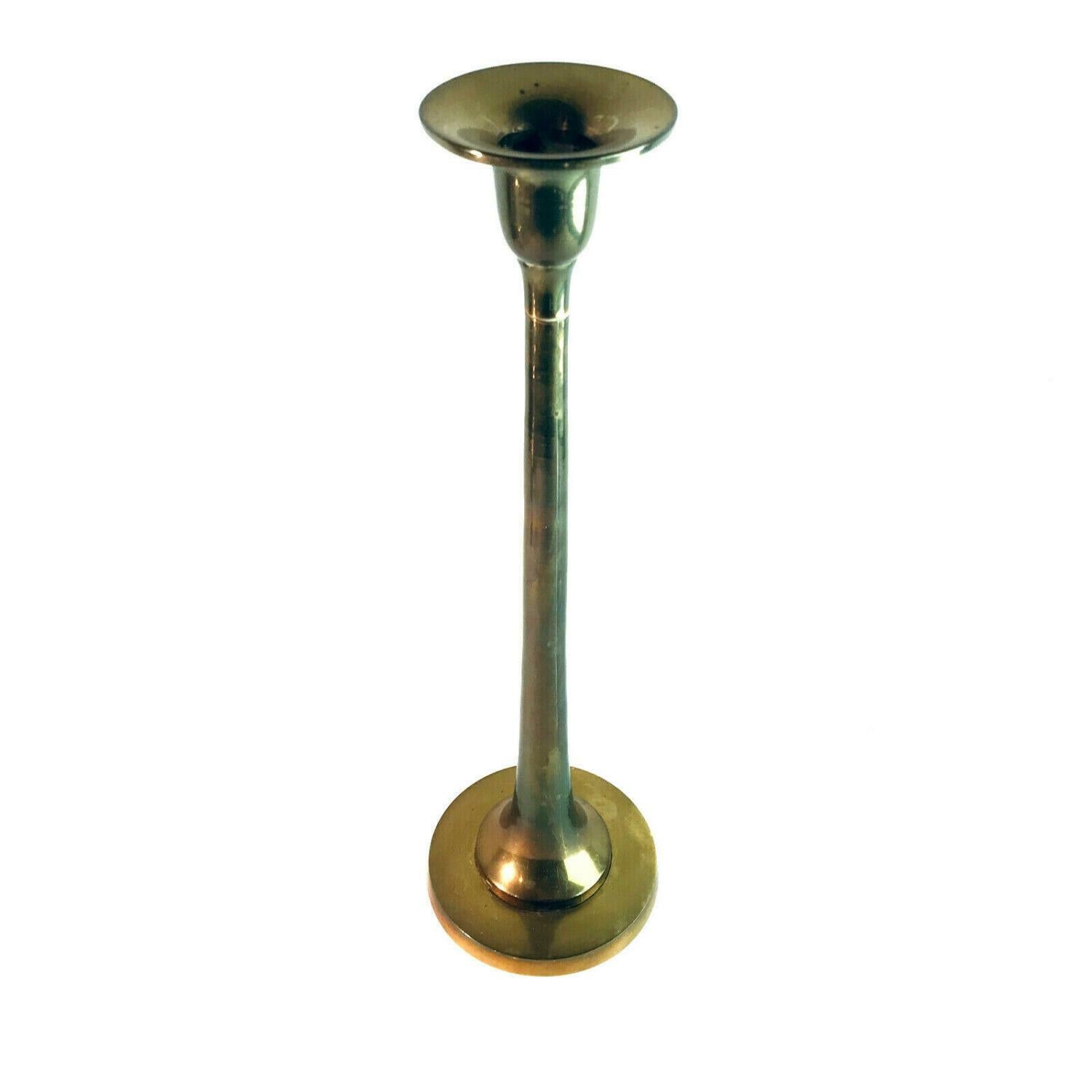 MESSING Kerzenhalter Kerzenständer 30,5 cm Haushaltskerzen 50er 60er