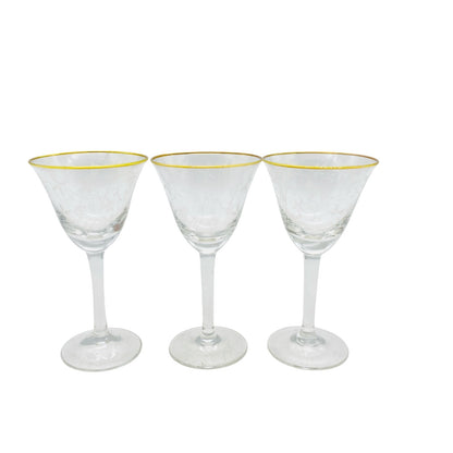 Spiegelau Likörgläser Gläser H 9,9  cm Goldrand 60er Vintage 3er Set Weinreben