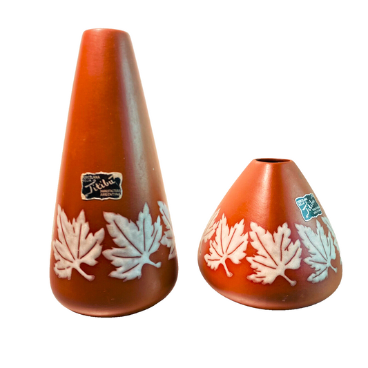 TITIBU Keramik VASEN 10/18 cm MID CENTURY Vintage  50er 60er Blätter