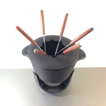 Gusseisen FONDUE Topf Stövchen Rechaude Eisen Vintage Danish Design 60er