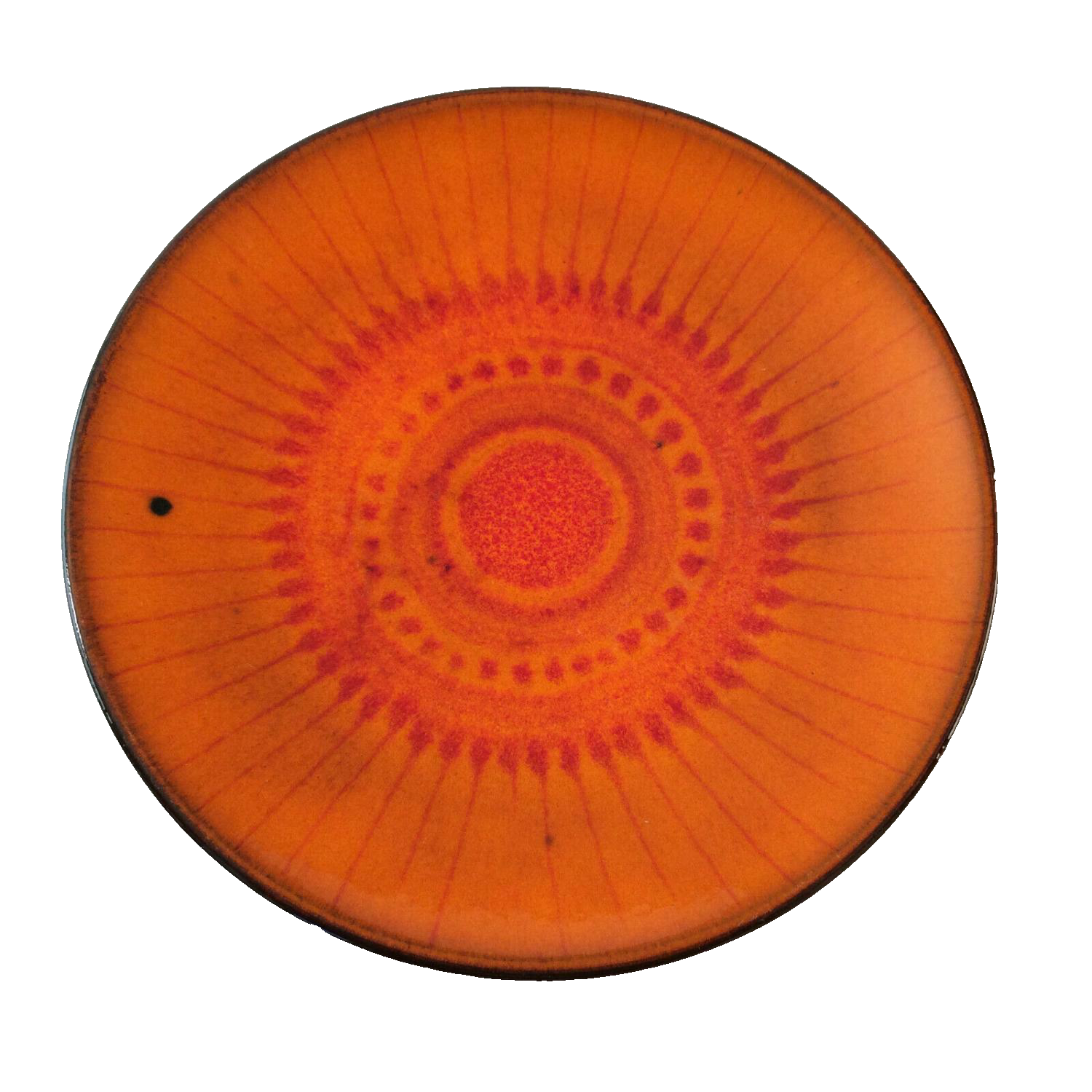KUCH Keramik Tellerchen Schale Teller 50er 60er 22,5 cm orange Vintage