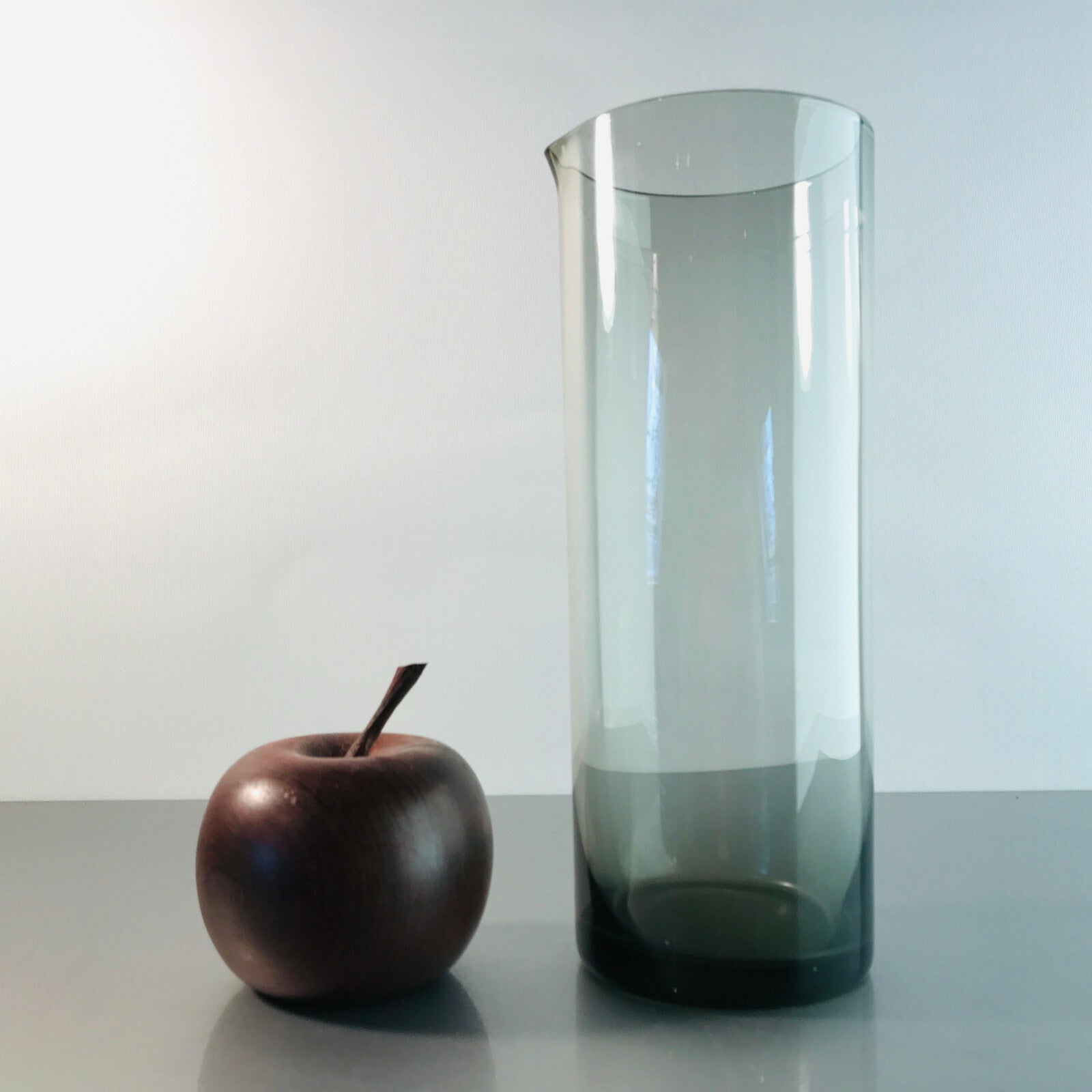 Vintage KARAFFE Kanne Krug Rauchglas Glas 60er 70er 21cm MID CENTURY
