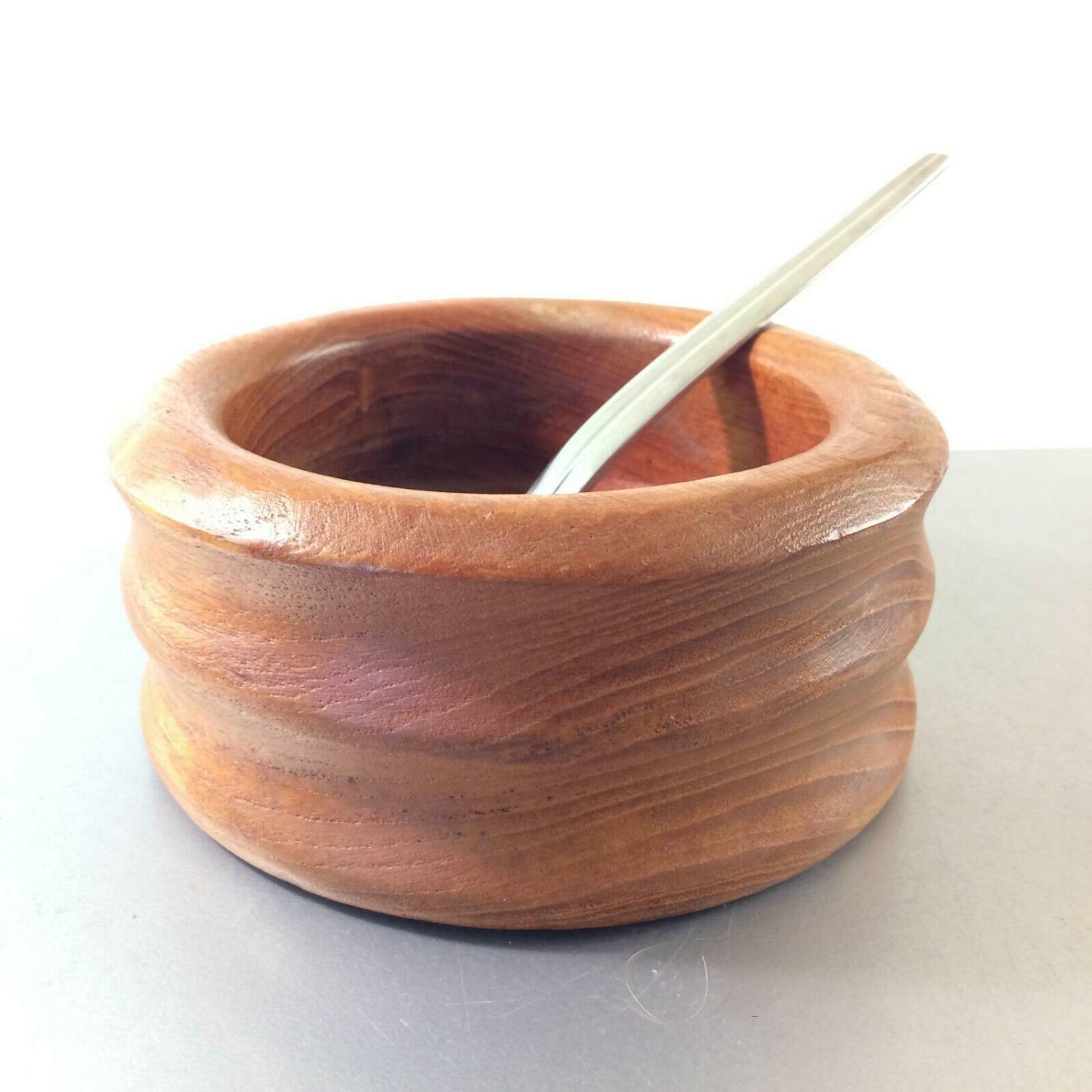 MID CENTURY Holzschale Schale Holz ca 15 cm TEAK 50er 60er  + WMF Löffel