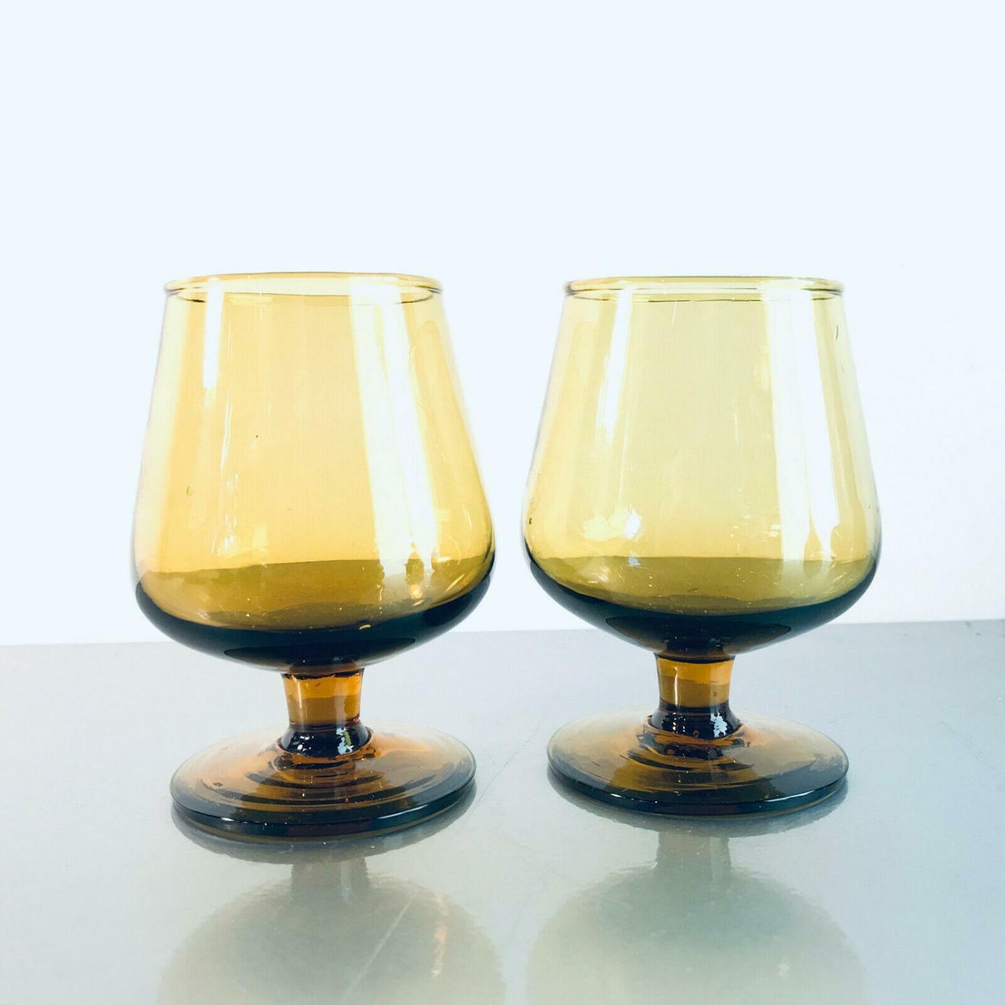 Cognacgläser Glas 8,5 cm 2er Set  Gläser Cognacschwenker Bernstein