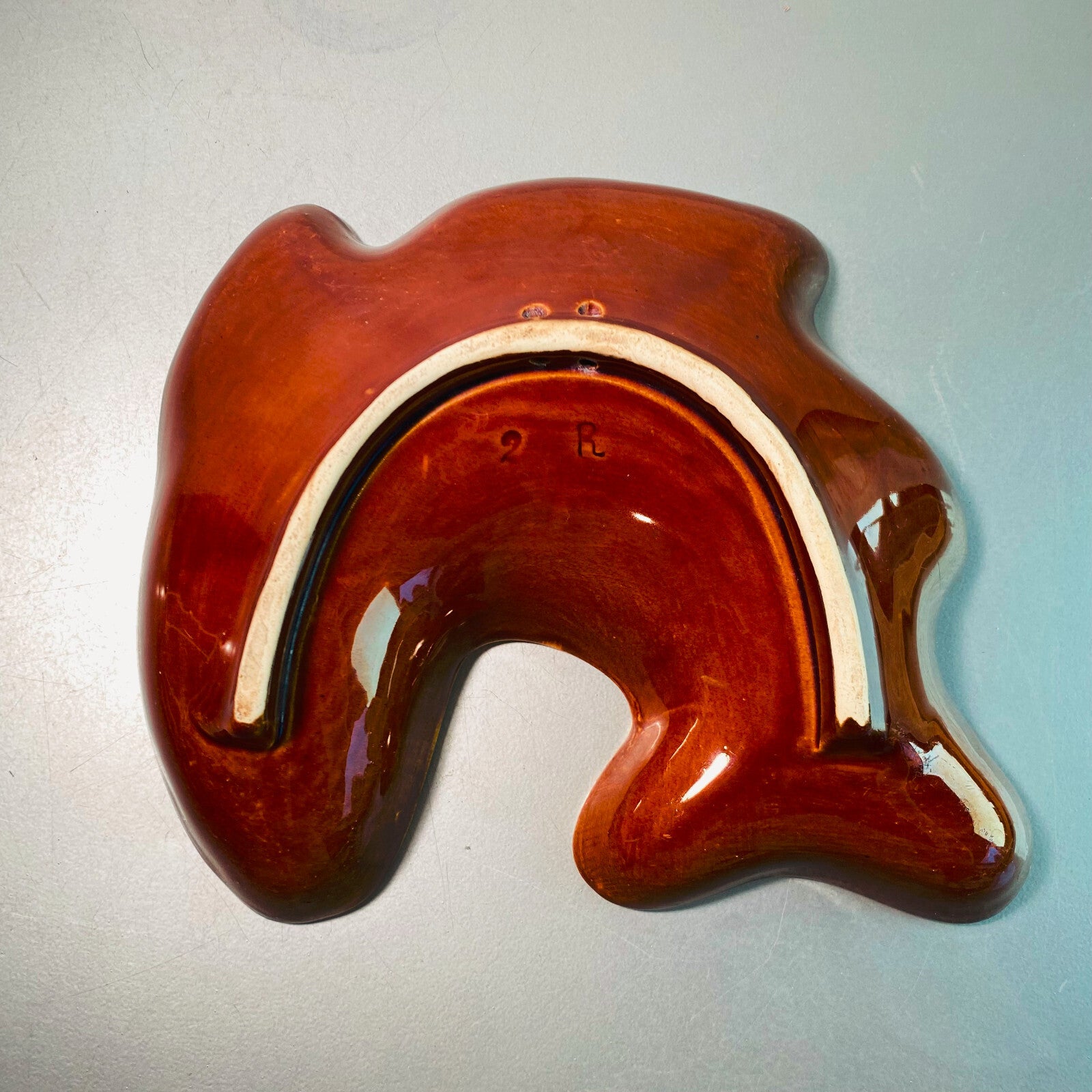 Vintage Keramik Puddingform FISCH  braun Backform 50er 60er MID CENTURY