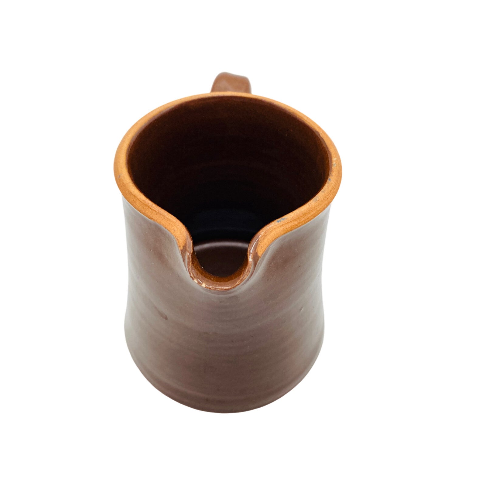 Keramik Krug Kanne HANDARBEIT H 11 cm braun Milchkanne Milchkrug Vase Dekoration