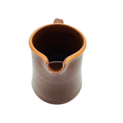 Keramik Krug Kanne HANDARBEIT H 11 cm braun Milchkanne Milchkrug Vase Dekoration