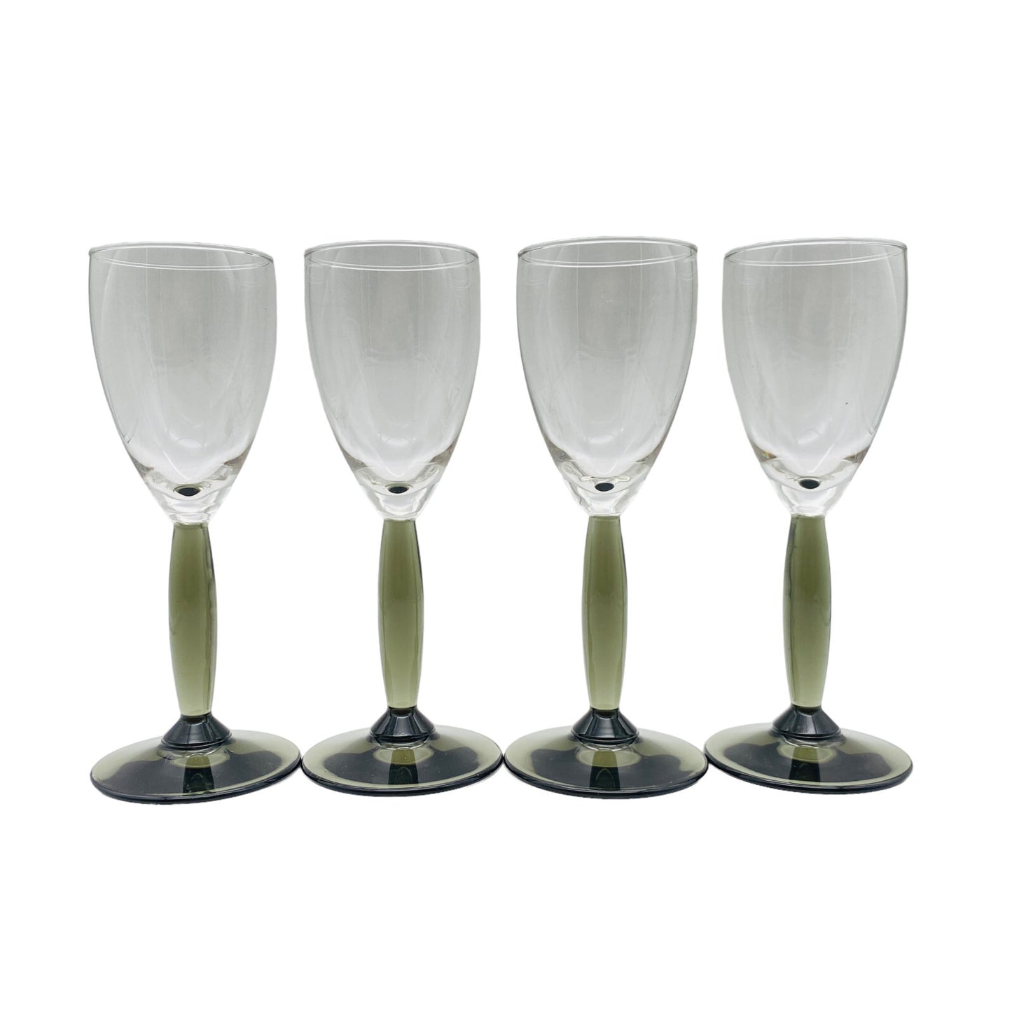 Vintage 4 er Set  Rauchglas grau 17,2 cm Likörgläser Gläser Trinkgläser Glas