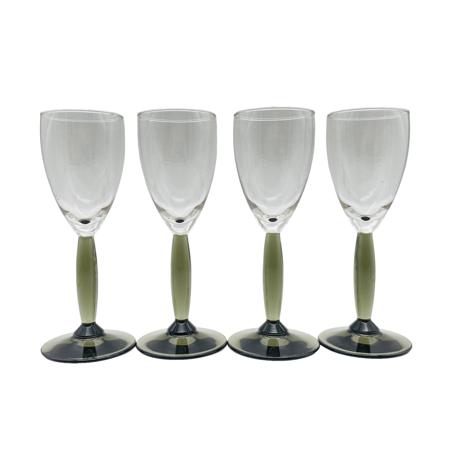 Vintage 4 er Set  Rauchglas grau 17,2 cm Likörgläser Gläser Trinkgläser Glas